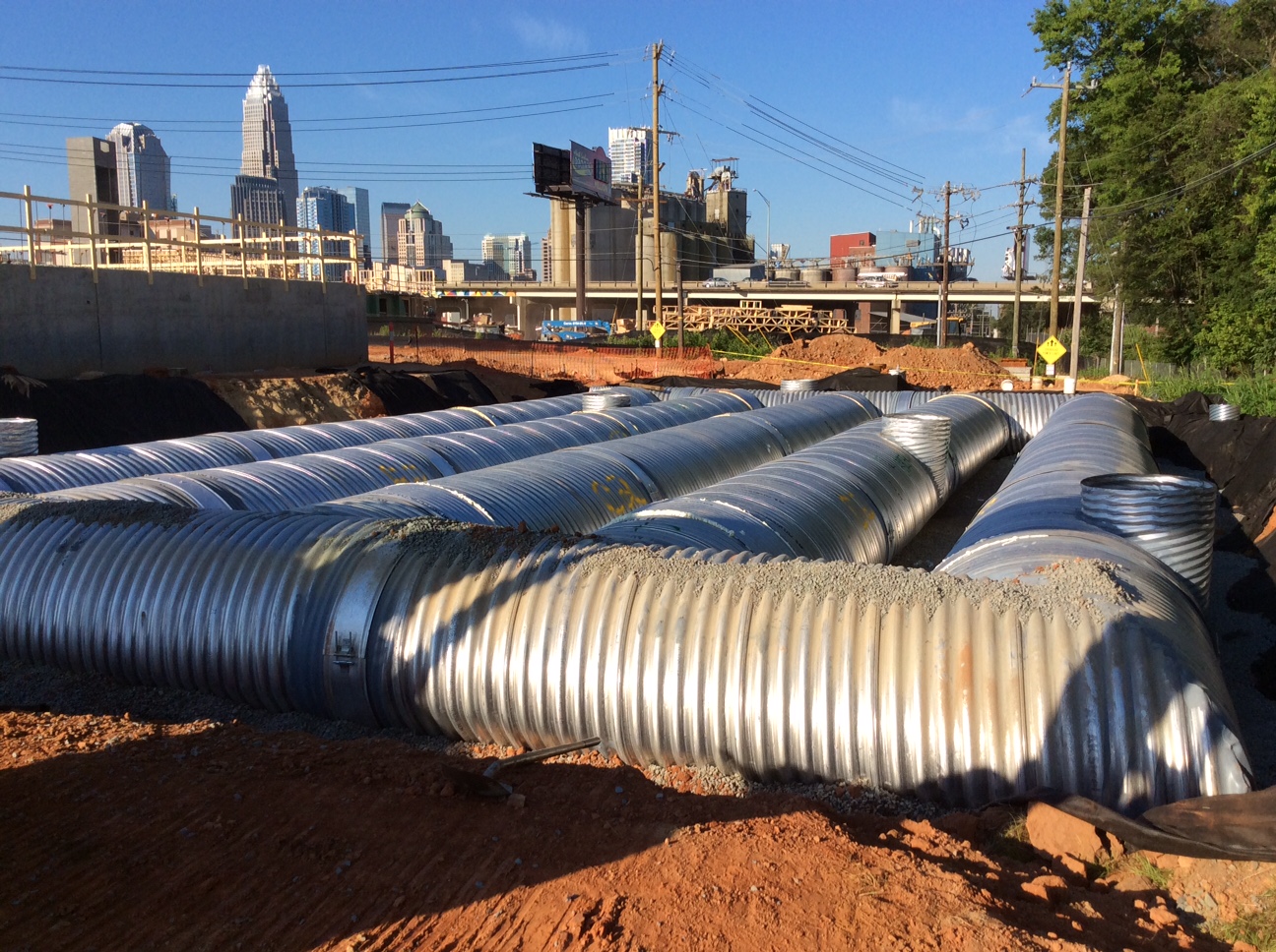 Storm drain pipe installation